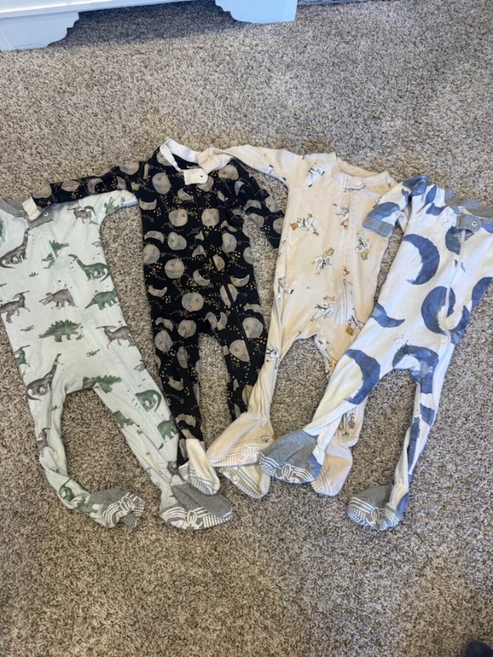 Burt's Bees Baby Footie Pajamas Bundle of 4 | Size 12M